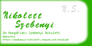 nikolett szebenyi business card